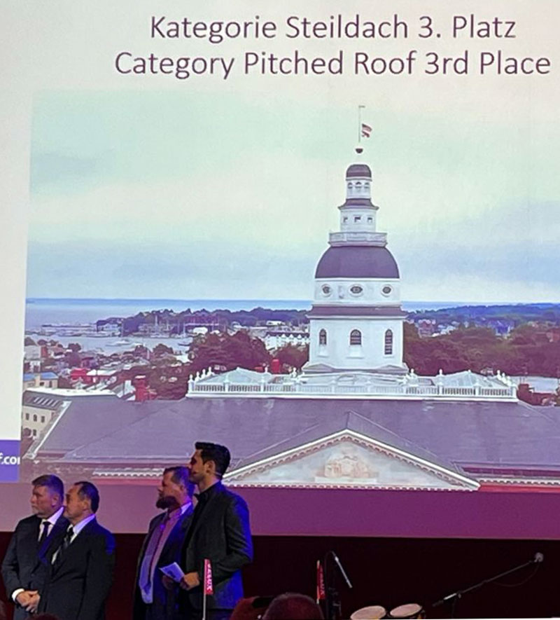Durable Slate's 3rd place winner at the 2023 International Federation for the Roofing Trades Congress and Award Competition in Bolzano, Italy.